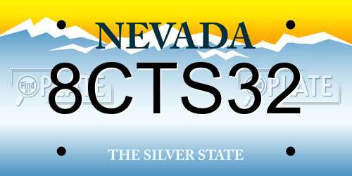 8CTS32 Nevada License Plate