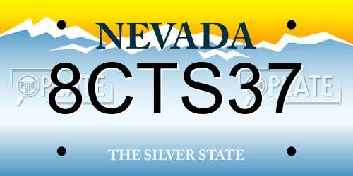 8CTS37 Nevada License Plate