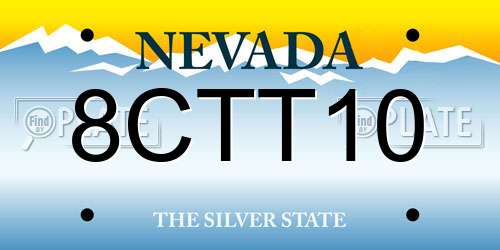 8CTT10 Nevada License Plate