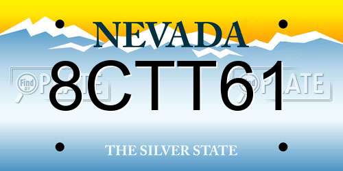 8CTT61 Nevada License Plate