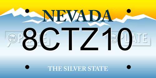 8CTZ10 Nevada License Plate