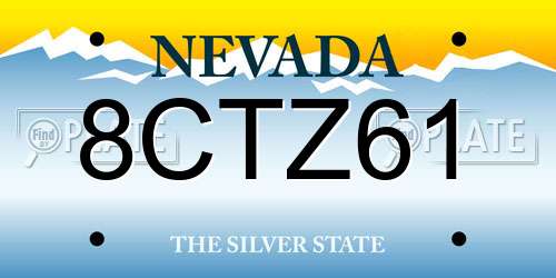 8CTZ61 Nevada License Plate
