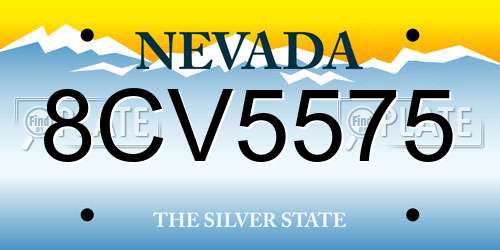 8CV5575 Nevada License Plate