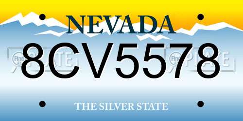 8CV5578 Nevada License Plate