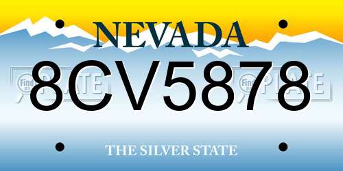 8CV5878 Nevada License Plate