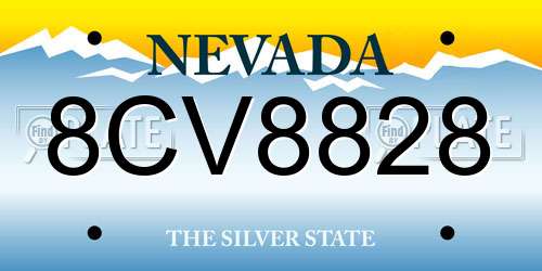 8CV8828 Nevada License Plate