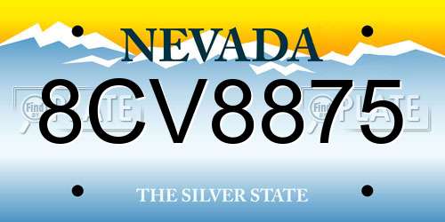 8CV8875 Nevada License Plate