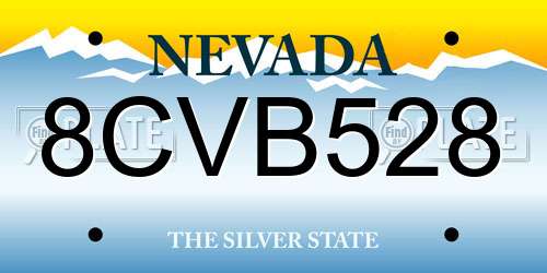 8CVB528 Nevada License Plate