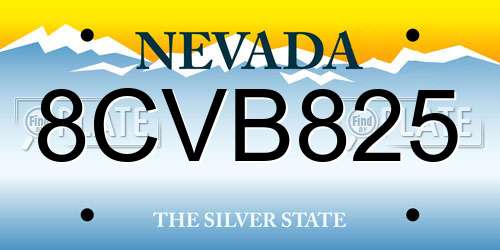 8CVB825 Nevada License Plate