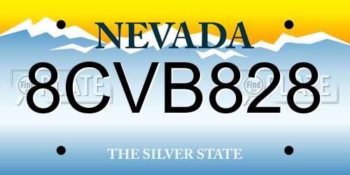 8CVB828 Nevada License Plate