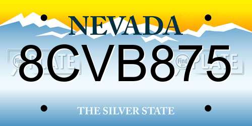 8CVB875 Nevada License Plate
