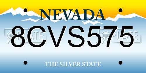 8CVS575 Nevada License Plate