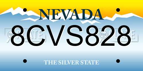 8CVS828 Nevada License Plate