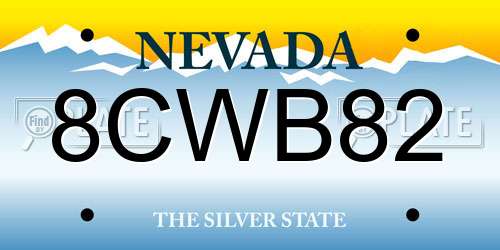 8CWB82 Nevada License Plate
