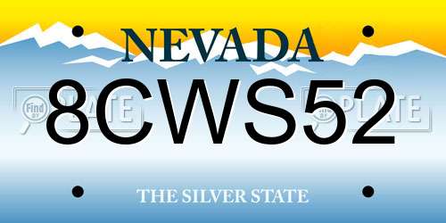 8CWS52 Nevada License Plate