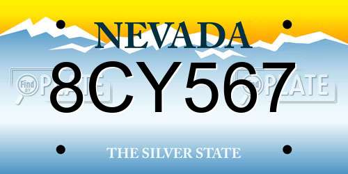 8CY567 Nevada License Plate