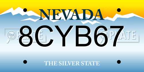 8CYB67 Nevada License Plate