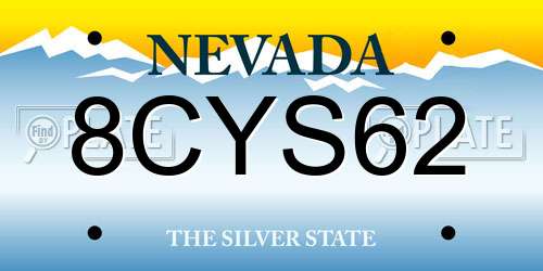 8CYS62 Nevada License Plate