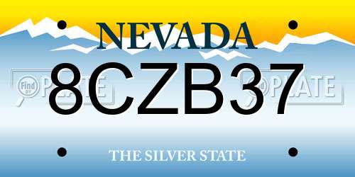 8CZB37 Nevada License Plate