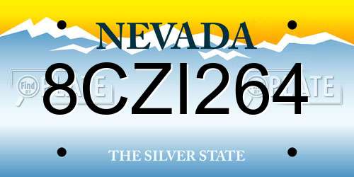 8CZI264 Nevada License Plate