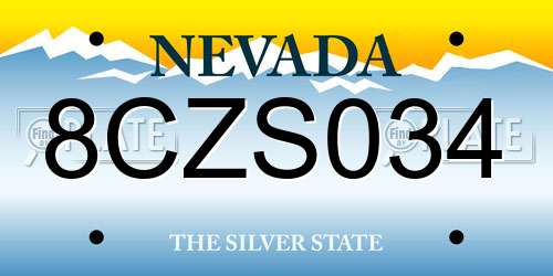 8CZS034 Nevada License Plate