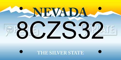 8CZS32 Nevada License Plate
