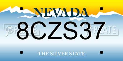 8CZS37 Nevada License Plate