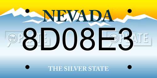 8D08E3 Nevada License Plate