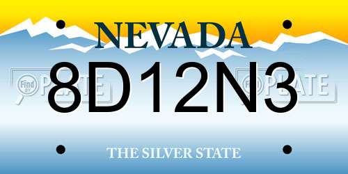 8D12N3 Nevada License Plate