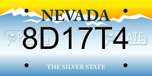 8D17T4 Nevada License Plate