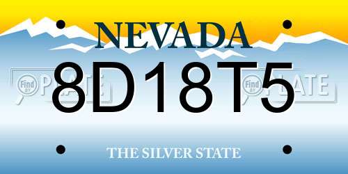 8D18T5 Nevada License Plate