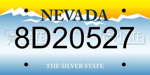 8D20527 Nevada License Plate