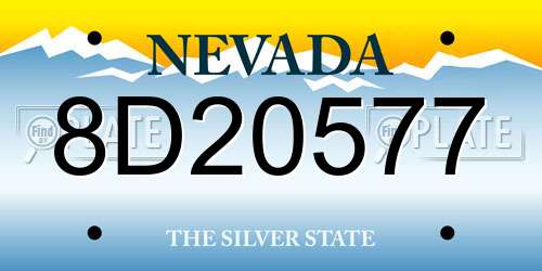 8D20577 Nevada License Plate