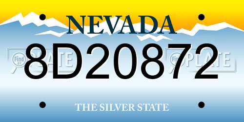 8D20872 Nevada License Plate