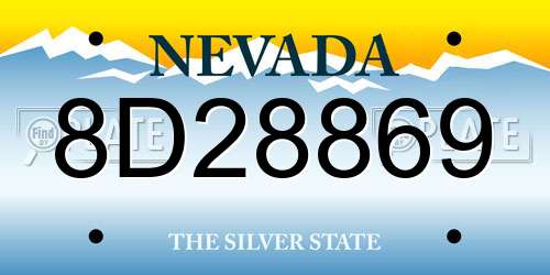 8D28869 Nevada License Plate