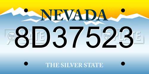 8D37523 Nevada License Plate