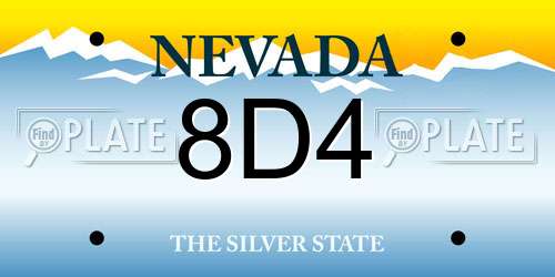 8D4 Nevada License Plate