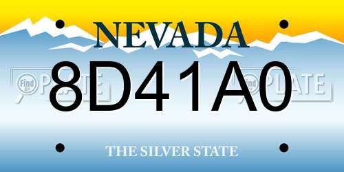 8D41A0 Nevada License Plate