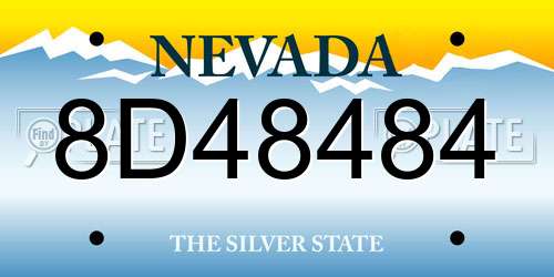 8D48484 Nevada License Plate