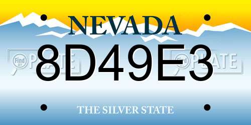 8D49E3 Nevada License Plate