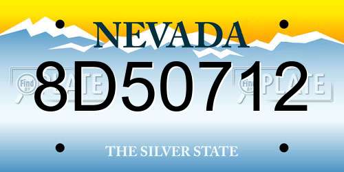 8D50712 Nevada License Plate