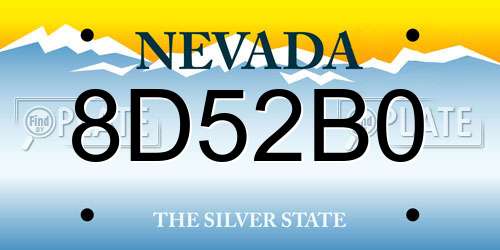 8D52B0 Nevada License Plate