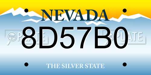 8D57B0 Nevada License Plate