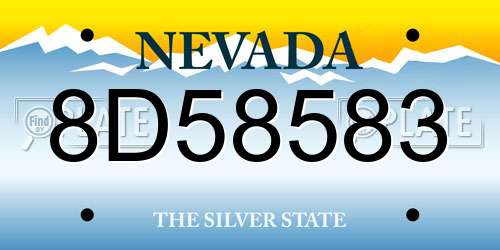 8D58583 Nevada License Plate