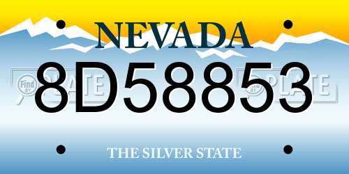 8D58853 Nevada License Plate