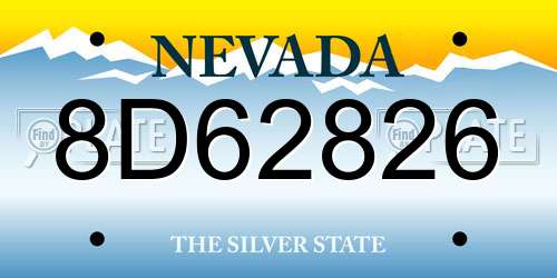 8D62826 Nevada License Plate