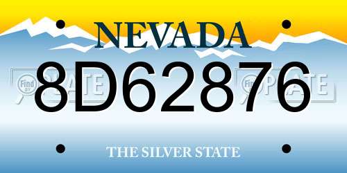 8D62876 Nevada License Plate