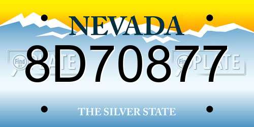 8D70877 Nevada License Plate