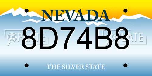 8D74B8 Nevada License Plate