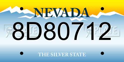 8D80712 Nevada License Plate